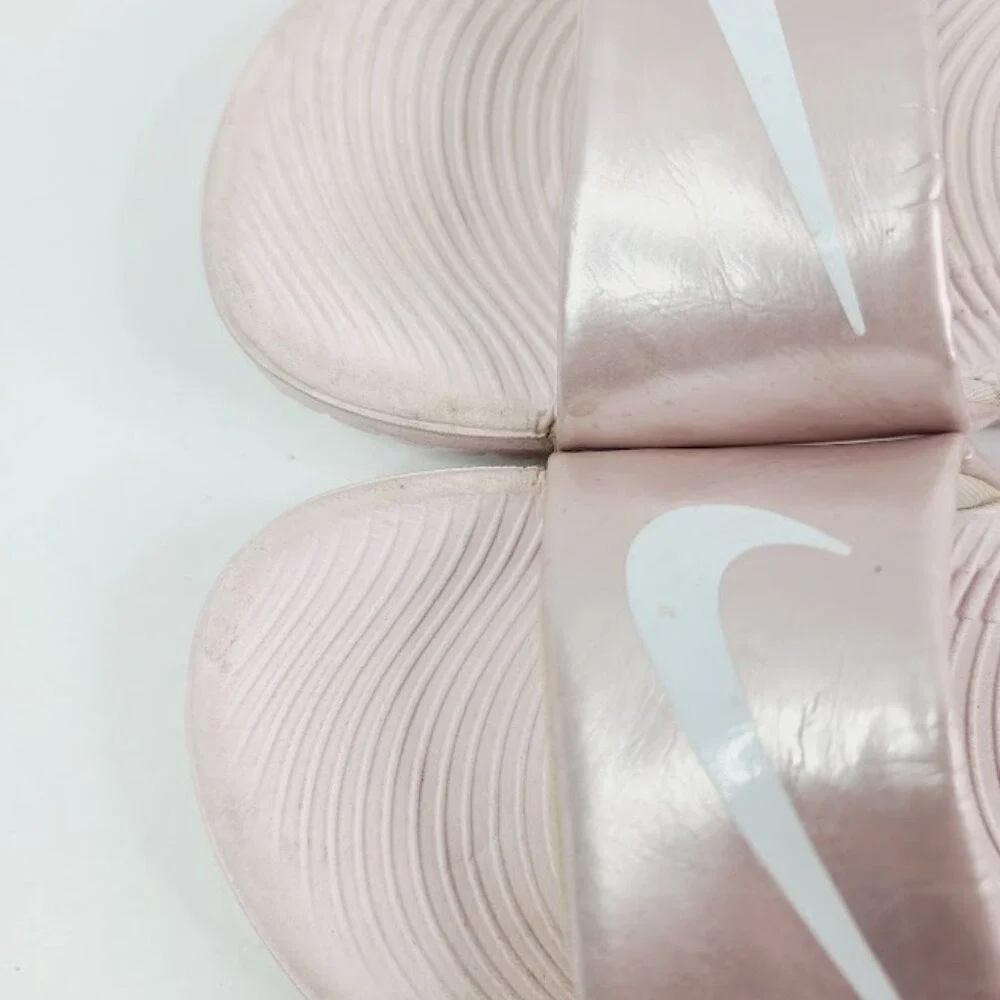 Nike‎ Girl's Pink Metallic Kawa 819353-603 Slip-On Casual Slide Sandal Size 12C